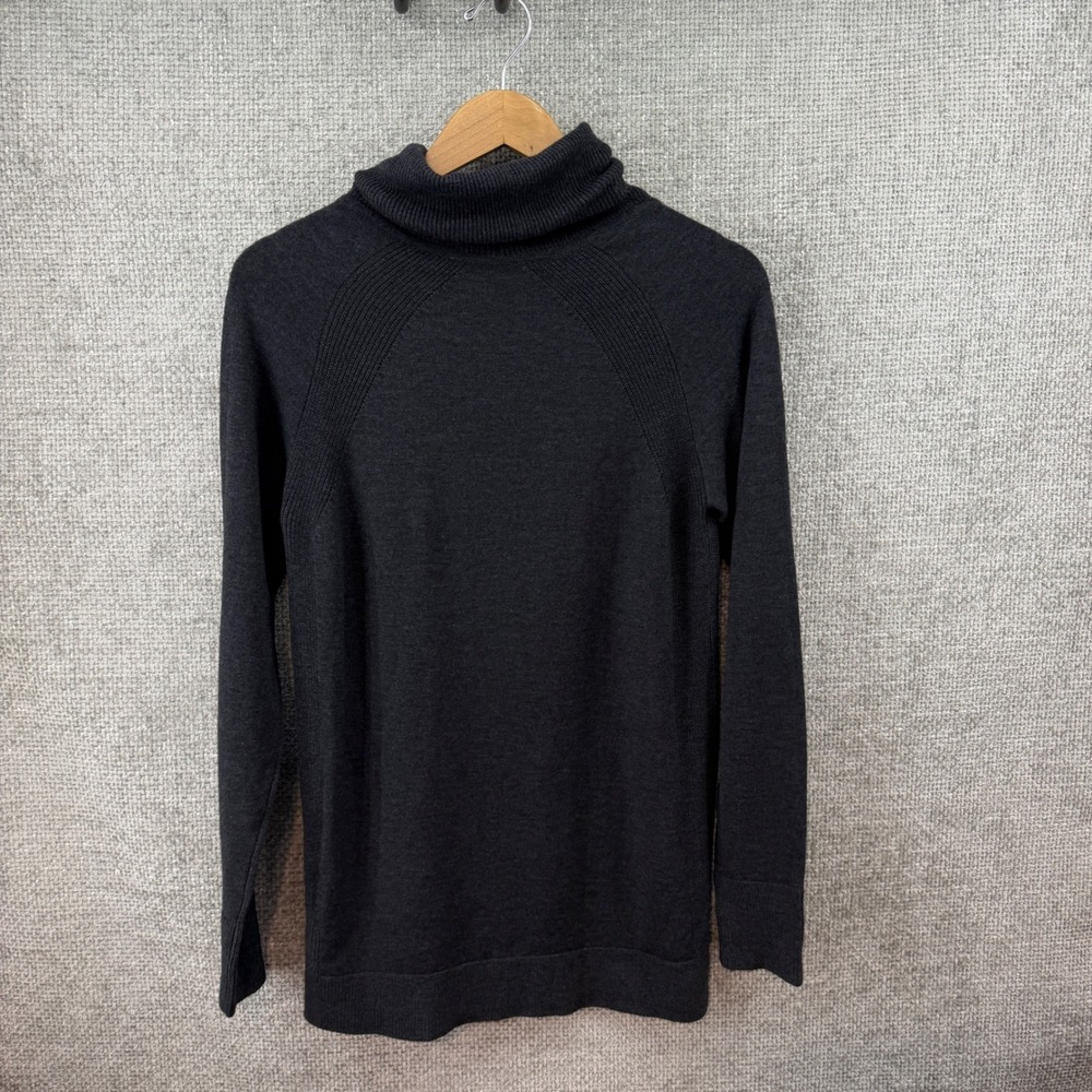 Royal Robbins Westlands Funnel Neck Sweater Charcoal Gray Merino Wool Womens S - Picture 2 of 11